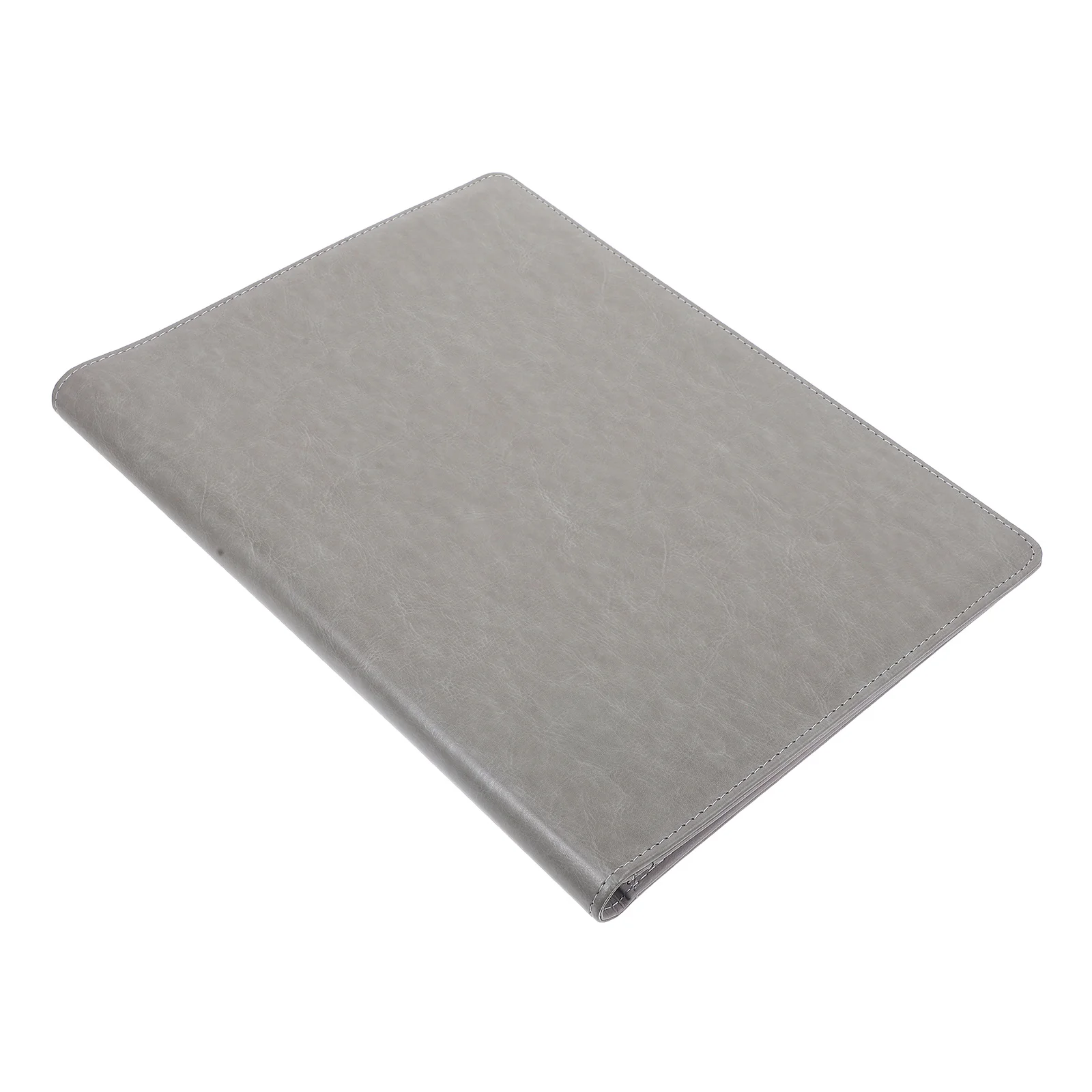 

A4 Document Folder with Zipper PU Material Small Size Storage Bag Gray Color File Organizer for School Office Use