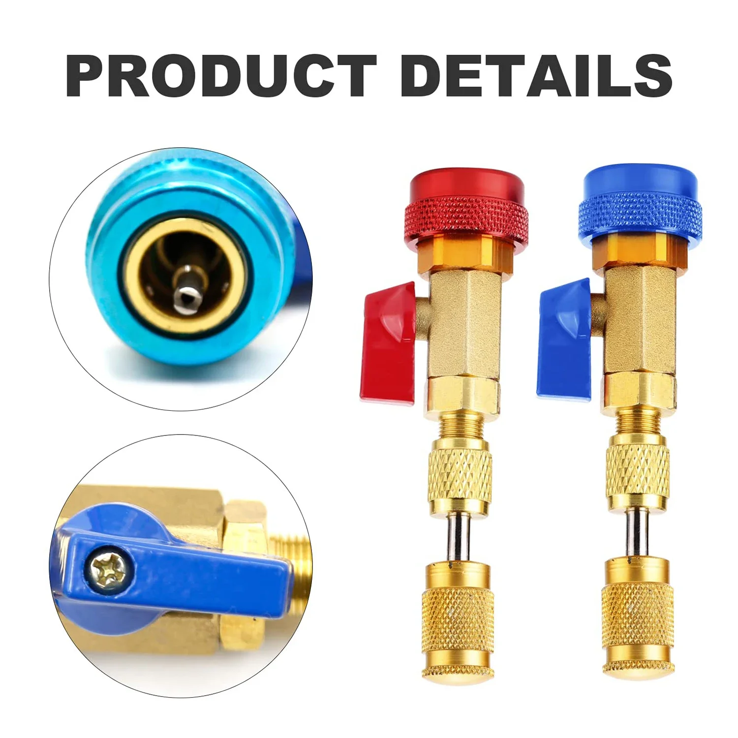 R134A Valve Core Quick Remover Installer, High Low Pressure Valve Core Remover Tools Kit for R13A Refrigerant Air Conditioner