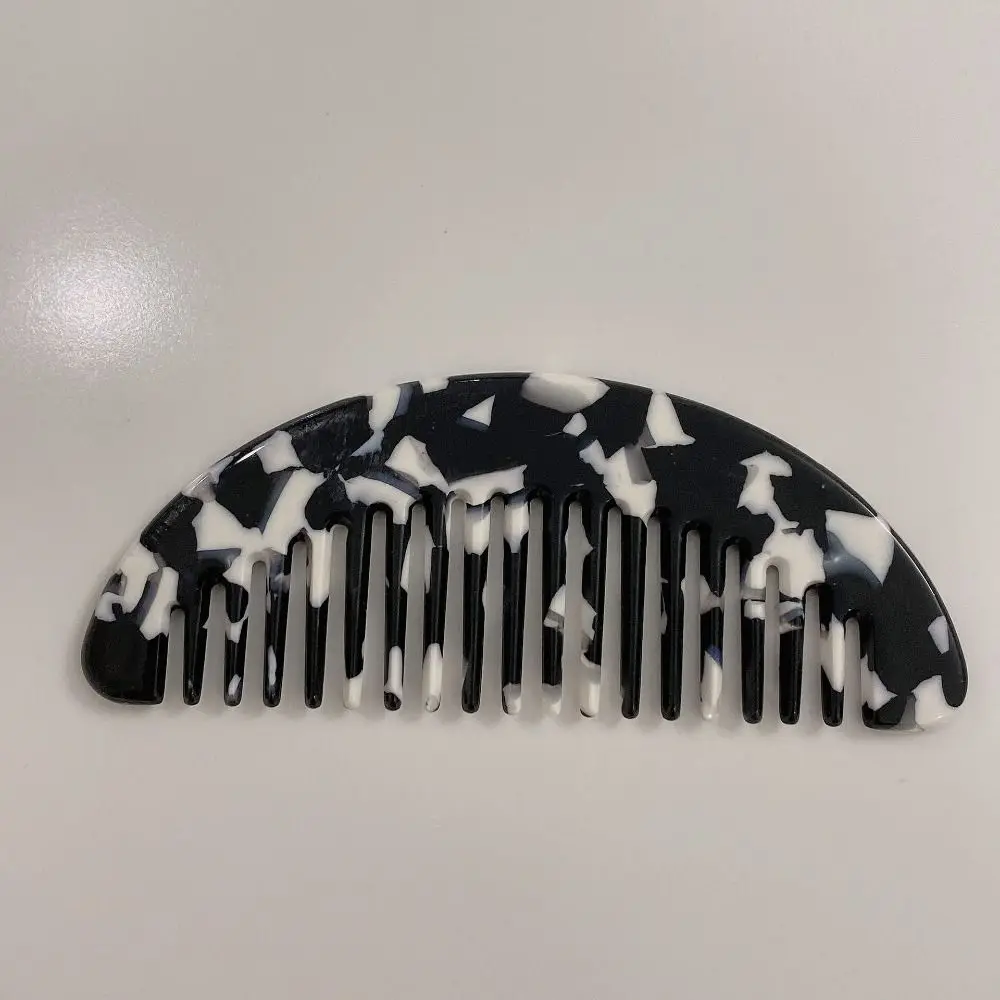 Simple Korean Retro Geometric Acetic Comb Colorful Fashion Semi-circle Hair Comb Anti-Static Chinese Style