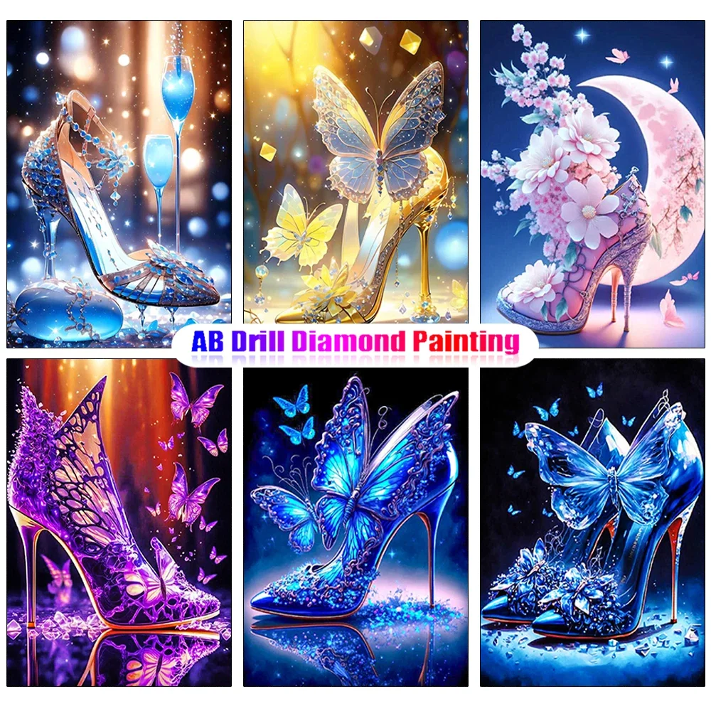AB Diamond Painting Princess\'s Wardrobe Dream Crystal Shoes DIY Full Diamond Inlaid Cross Stitch Art Wall Decoration Gift