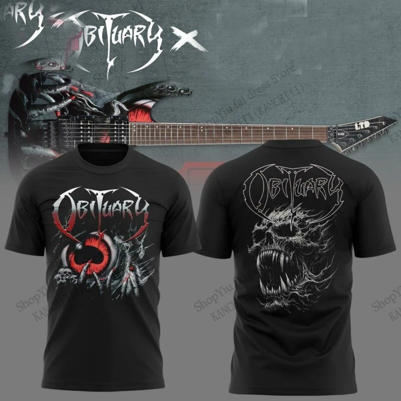 New Rock Obituary Band 3D Print T-shirt Men Women Fashion Oversized Short Sleeve Tshirt Kids Hip Hop Tops Tees Mens Clothing Y2K