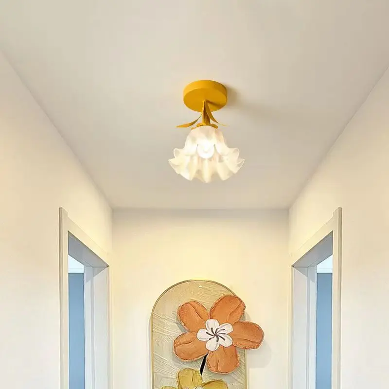 Bell Orchid Corridor Lamp Modern 4 Colors Flower Ceiling Light for Aisle Entrance Foyer Cloakroom Balcony