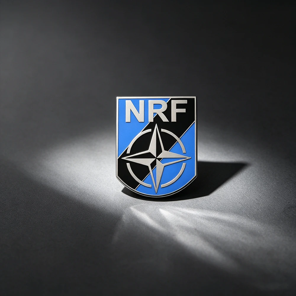 NATO Response Force NRF Enamel Pin Blue Black Star Shield Military Badge Military Cultural Enthusiasts Collect Pins Decoration