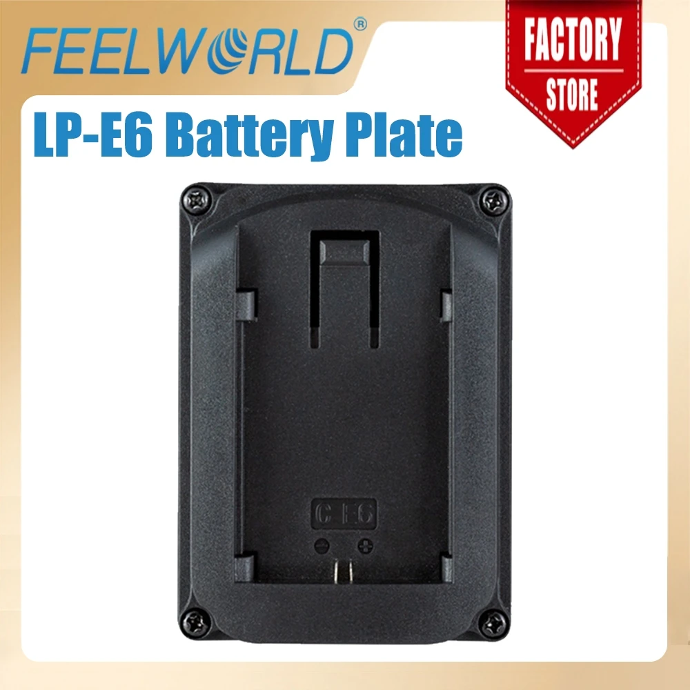 Canon LP-E6 Battery Plate for Camera Field Monitor Feelworld F570 T7 T756 FW703 FW760 FW759 A737 Etc Video Camera Monitors