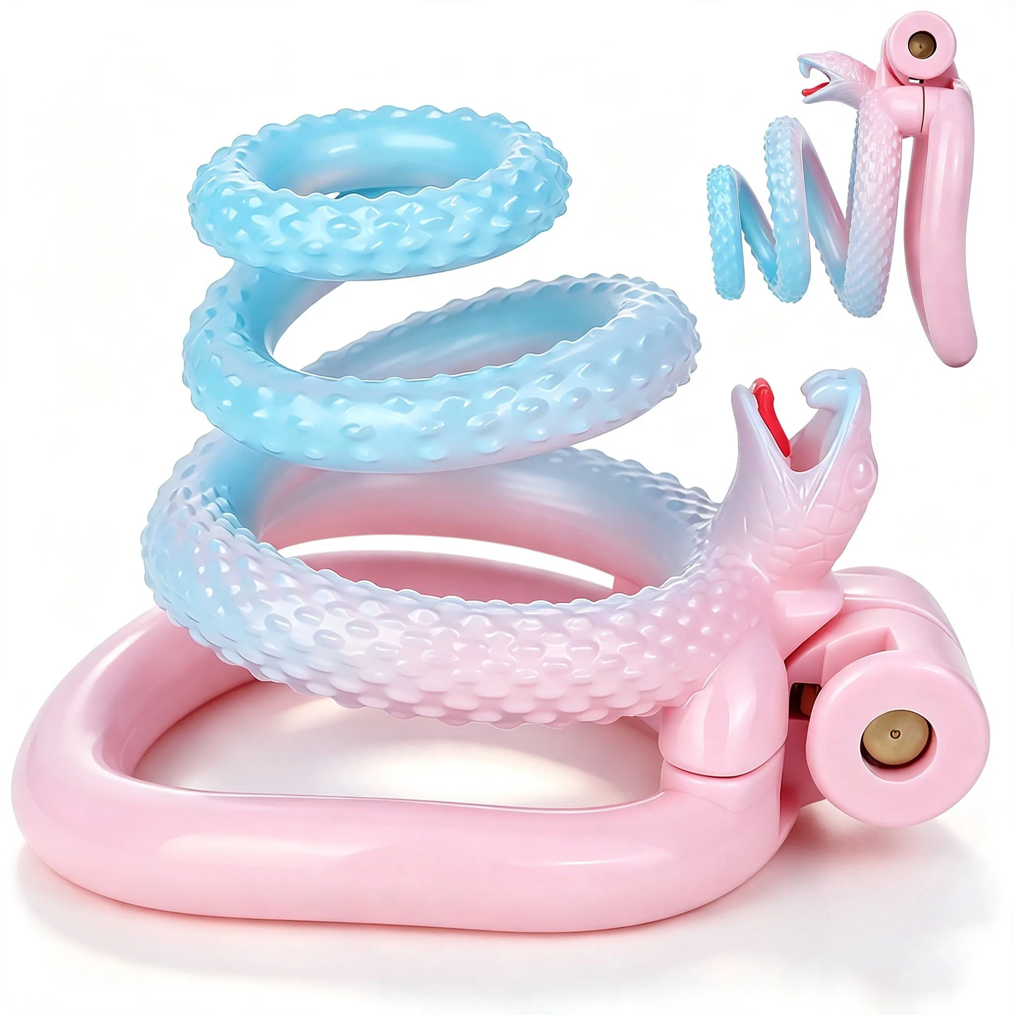 LICKER Wearable ABS Resin Snake Scales Chastity Cage Breathable Chastity Lock Male Cock Lock With Loyalty Belt Dick Bondage Game