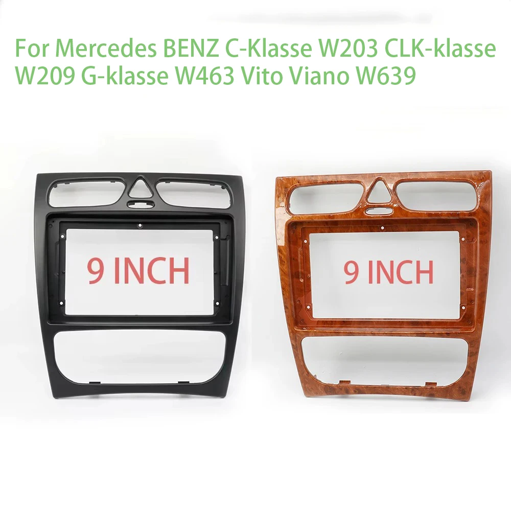 For 2002-2004 BENZ C CLASS(W203)/BENZ CLK-CLASS(W209) 9 Inch Car Frame Fascia Adapter Android Radio Audio Dash Fitting Panel Kit