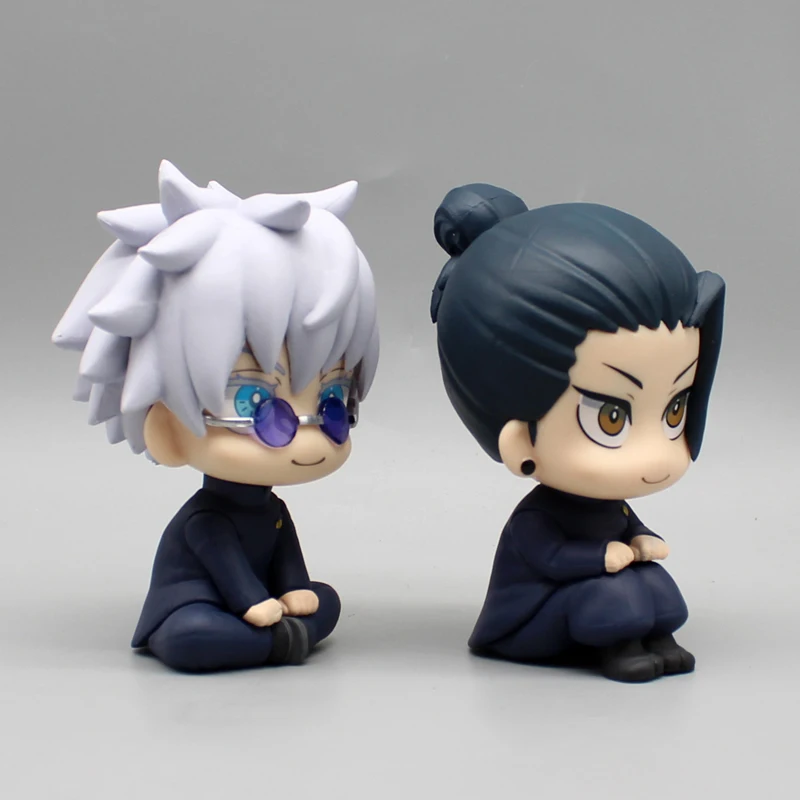 10cm Anime Satoru Gojo Action Figure Geto Suguru Jujutsu Kaisen Q-version Figures Dolls PVC Model Collection Figure Toys Gift