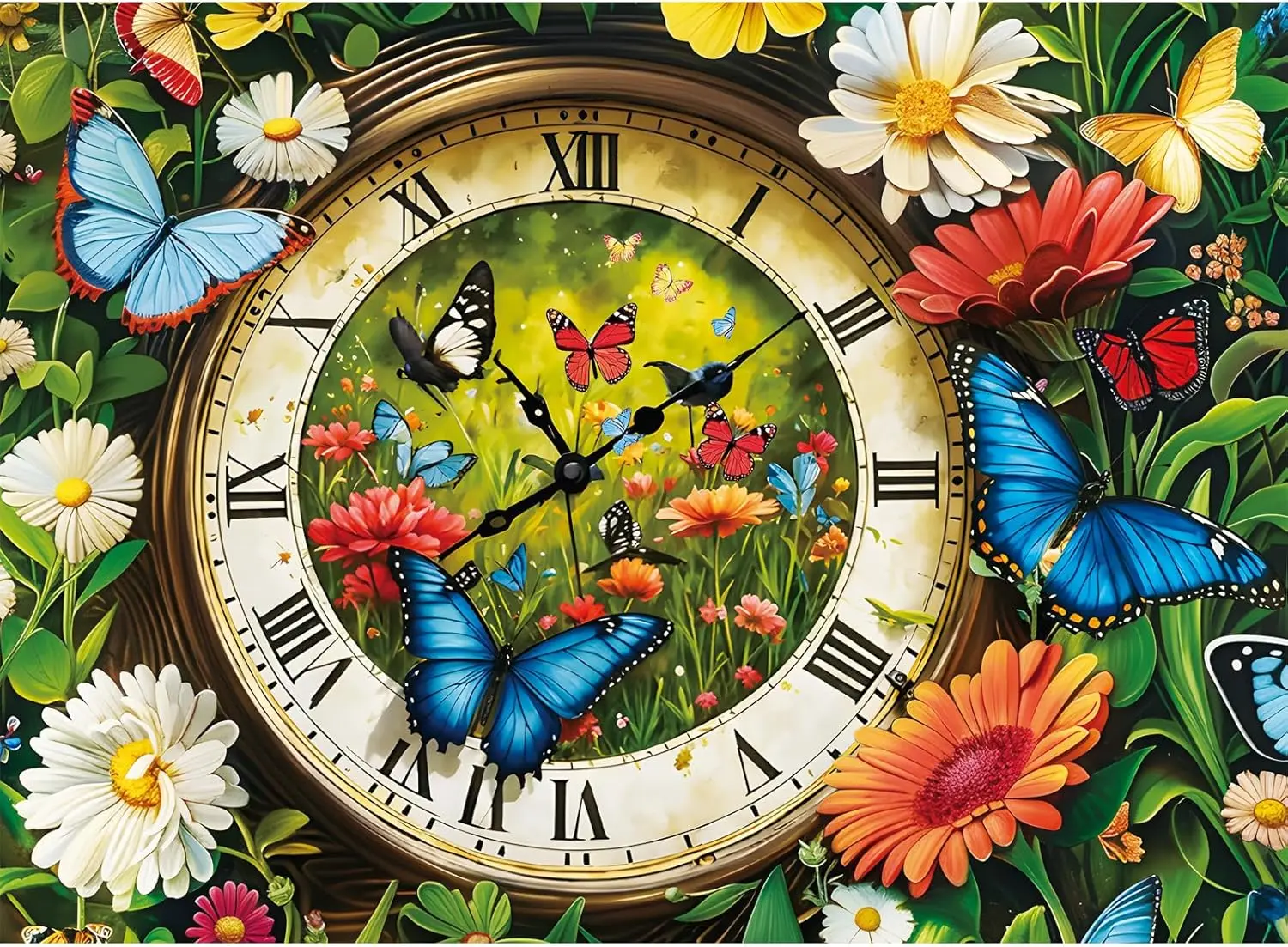 

Various-sized Wooden Jigsaw Puzzles Clock Flowers , No Dust, Home Decor Birthday Party Gift Toy for Men Women Elders Seniors
