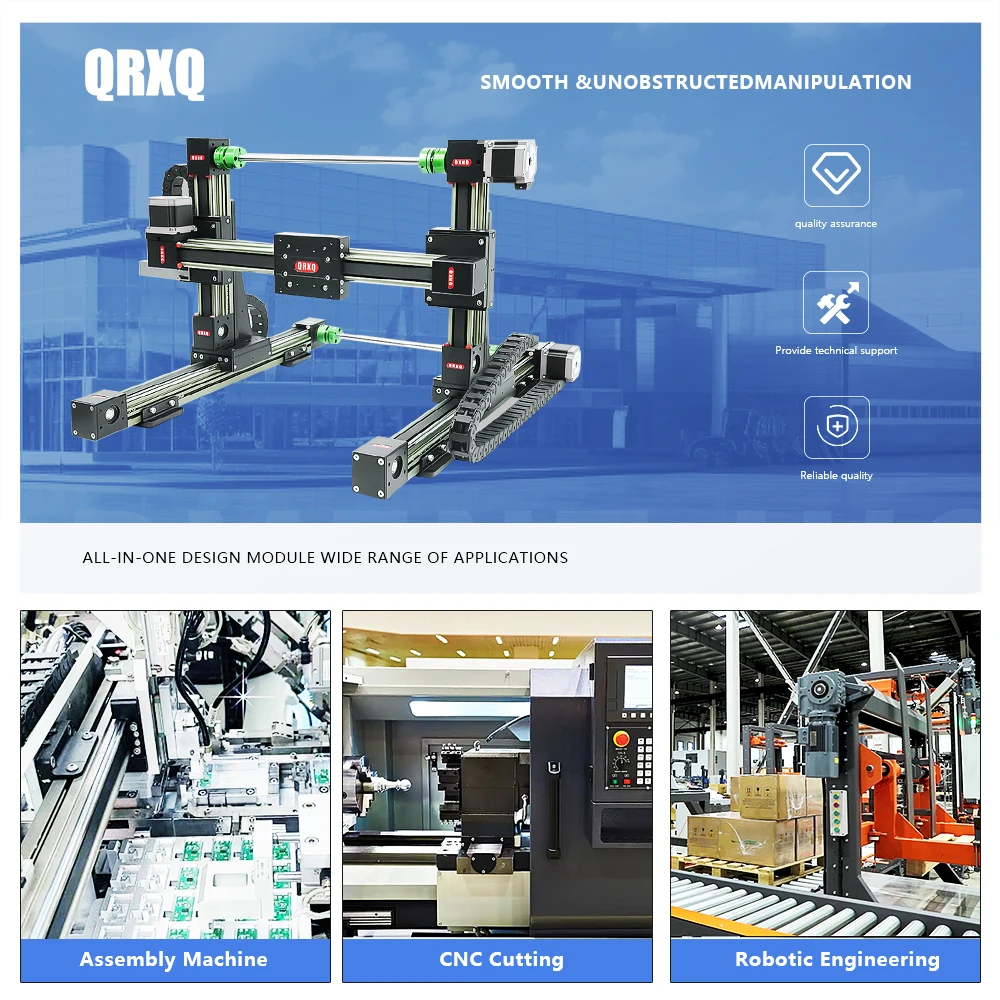 QRXQ RXP30XYZ-H Custom Size 100mm-6000mm CNC Linear Motion Guides For Robotics Projects Gantry Guideway Linear Rails Gantry