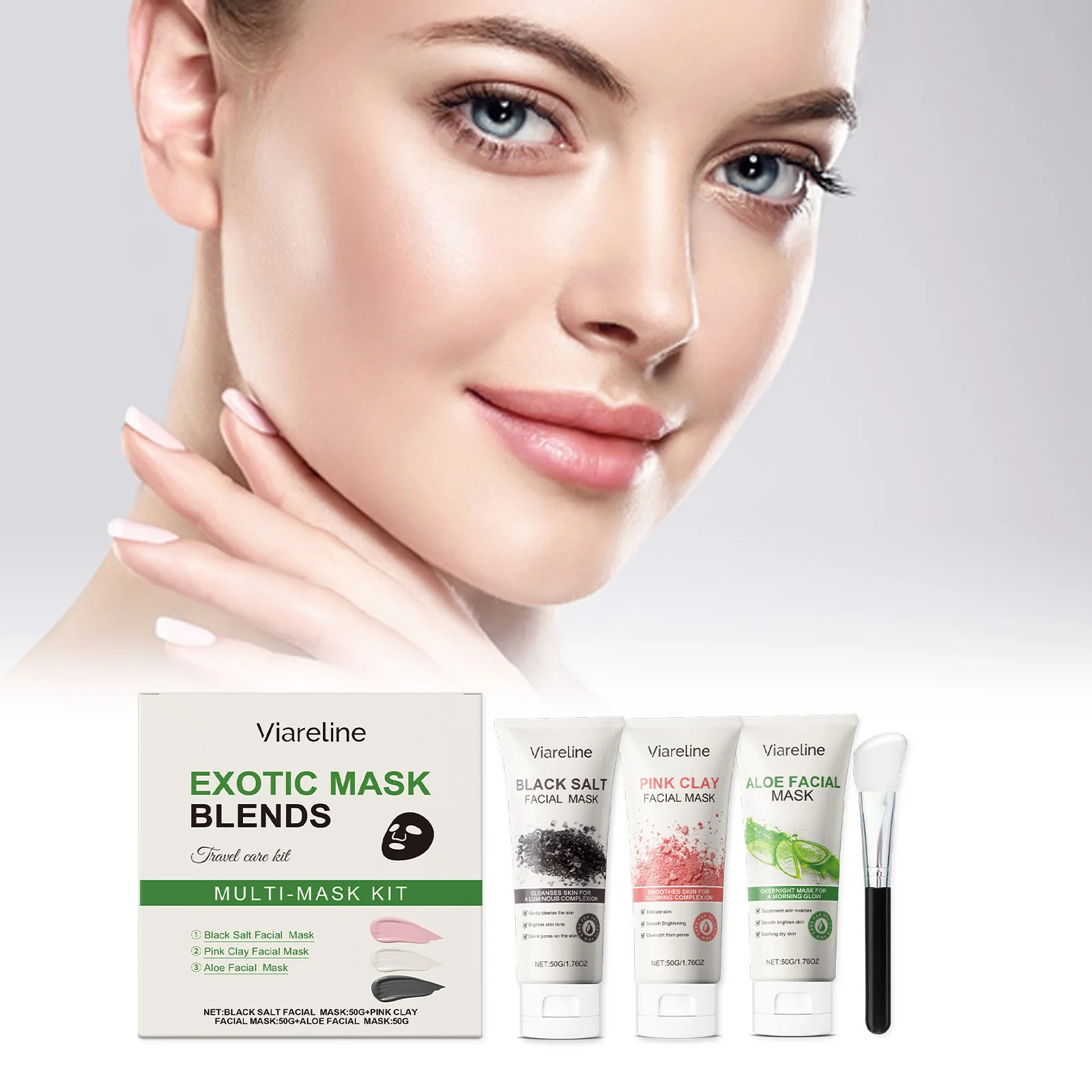 Gentle Facial Cleansing and Moisturizing Mask Set, Hydrating Smear-on Mask Nourishes and Softens Daily Dull Dry Skin