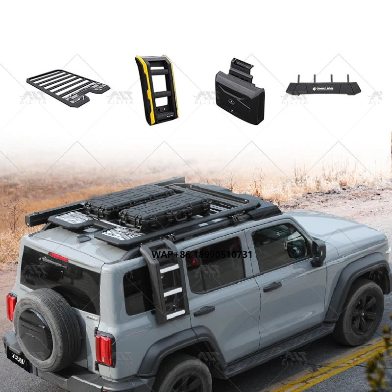 

Hot Selling Car 4x4 Accessories Roof Rack Side Ladder Storage Side Box for Tank 300 Accessories
