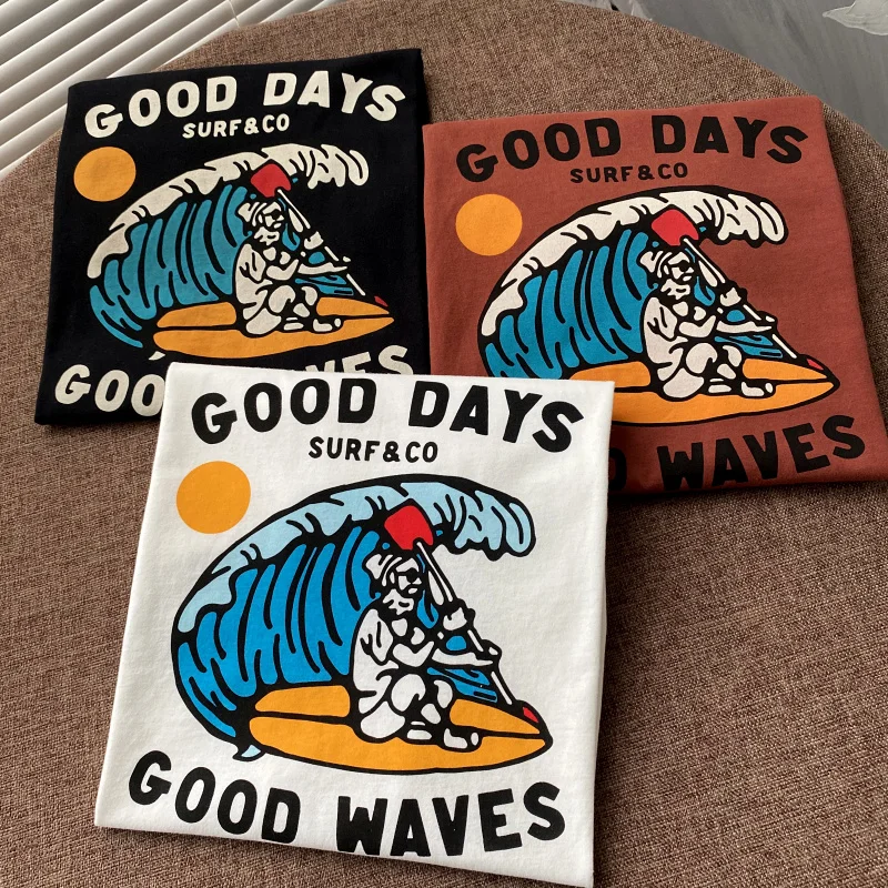 

Faionable Summer Cotton Waed ort Sve T-irt Ameika Sle Printed Comfortable Youthful Regular Fit round Ne Tee