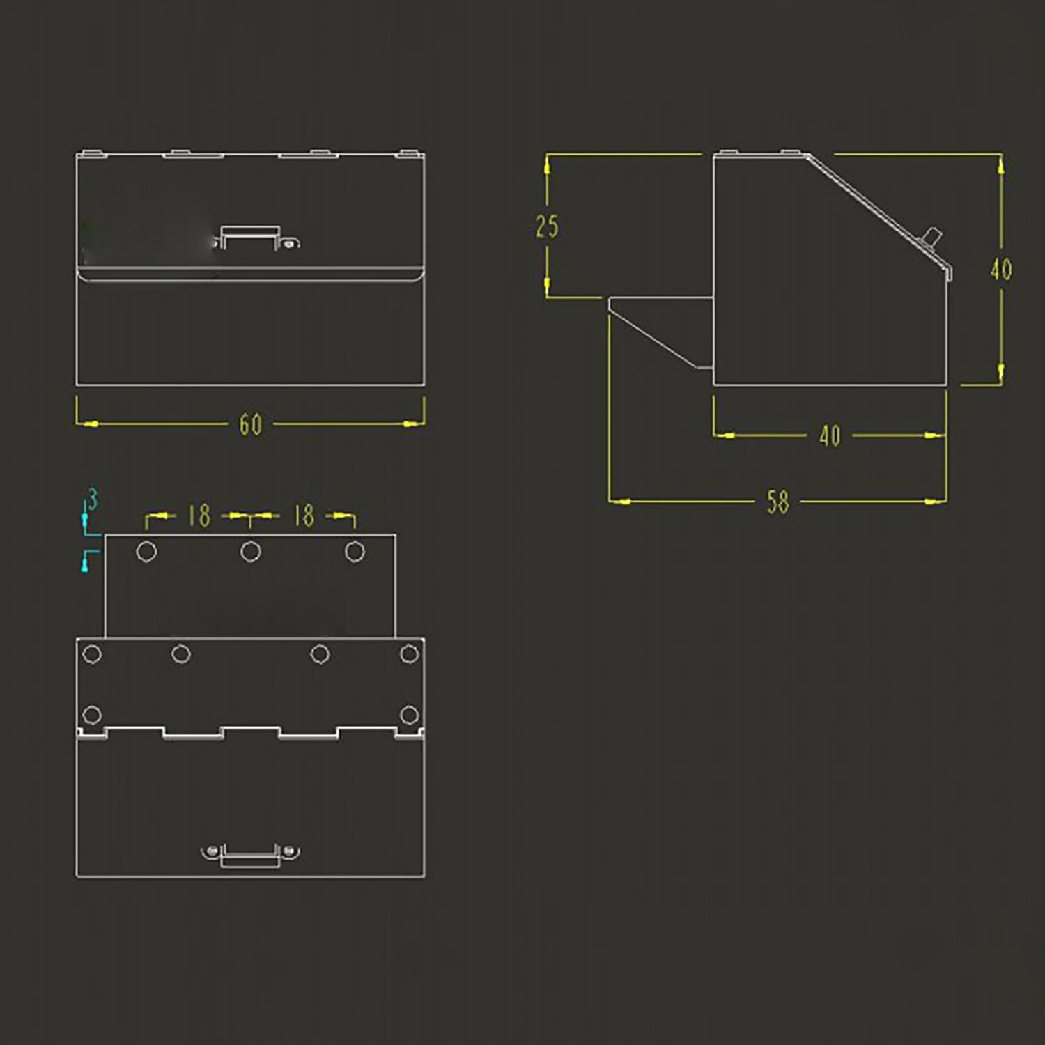 Metal Tool Box For 1/14 TAMIYAYA 56360 RC Tractor Truck DIY Car Gift Toys