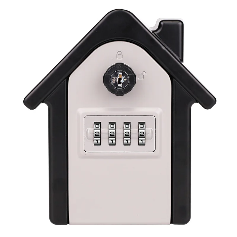 Heavy Duty Wall Mounted Key Safe Box 4-Digital Password Lock Spare Keys ID Cards Hidden Storage Case Organizer For Home Hotel