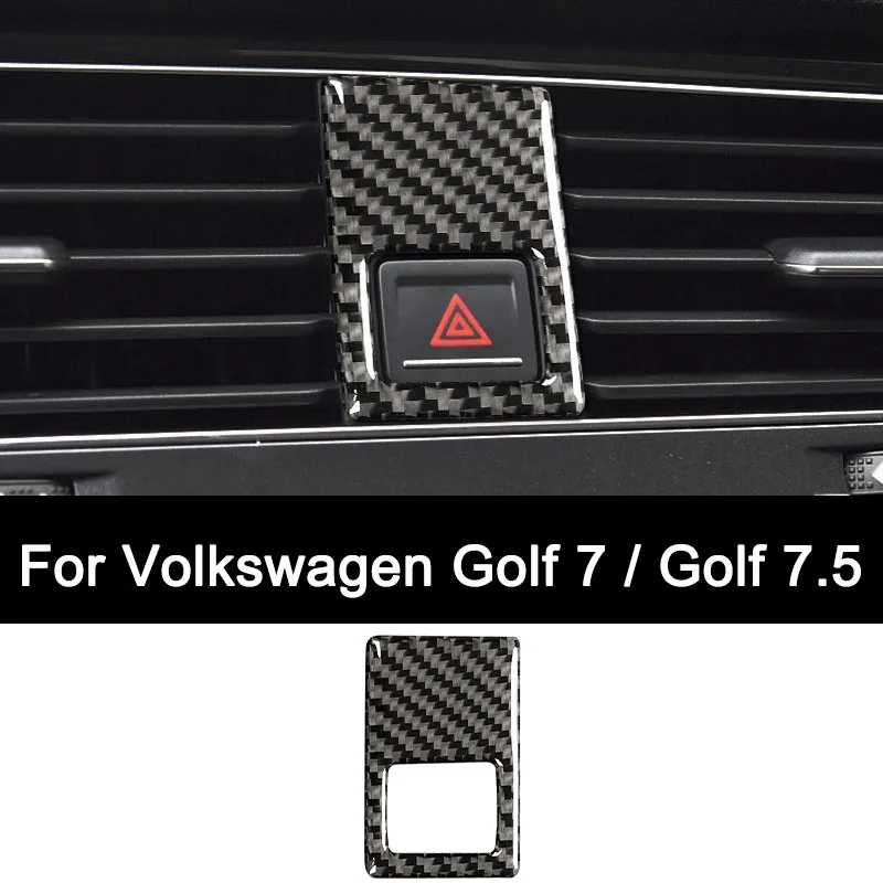 

For Volkswagen Golf Mk7 Mk7.5(2012-2019) Premium Carbon Fiber Center Control Emergency Warning Light Sticker Auto Accessories