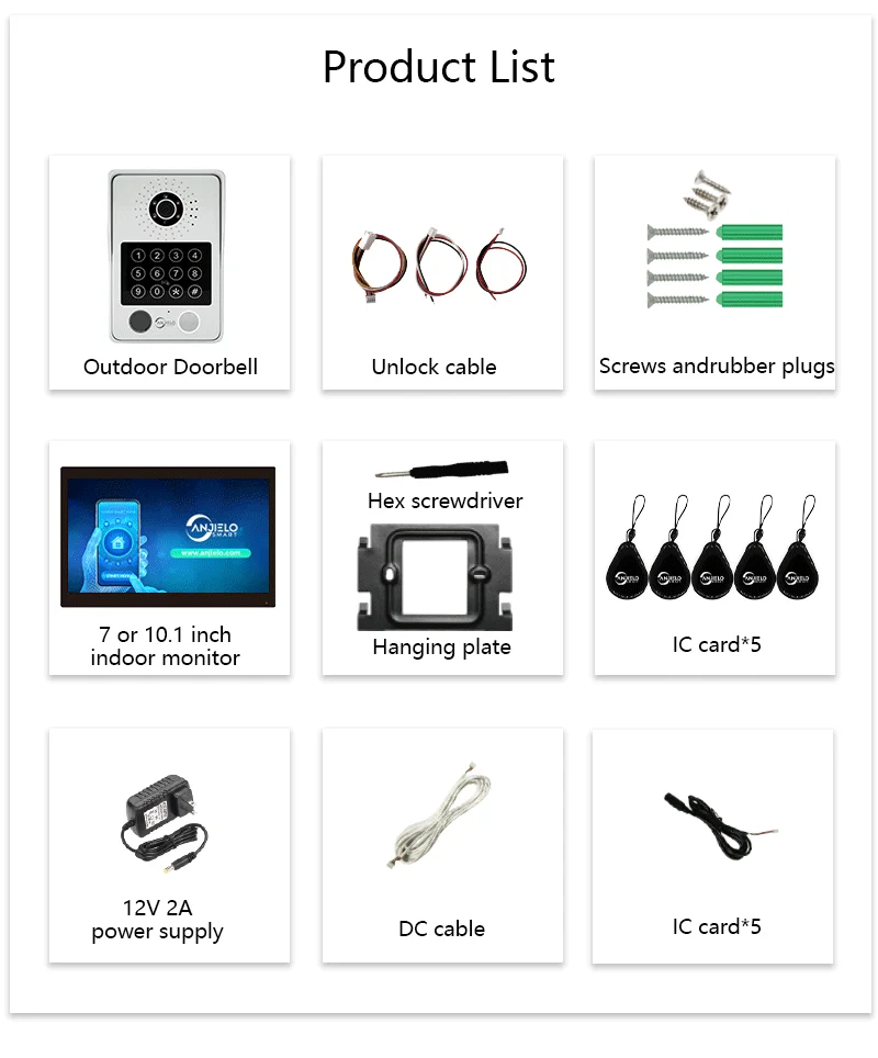 1080P Tuya Smart Fingerprint 5-in-1 Unlock Videophone Video Intercom Video Doorbell Camera with Motion Detector