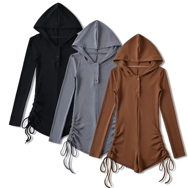 

Design Sensation Dstring Belted Long Sve Onesie Waist Cinching Figure Highlighting Jumpsuit orts Casual Hong Kong Sle