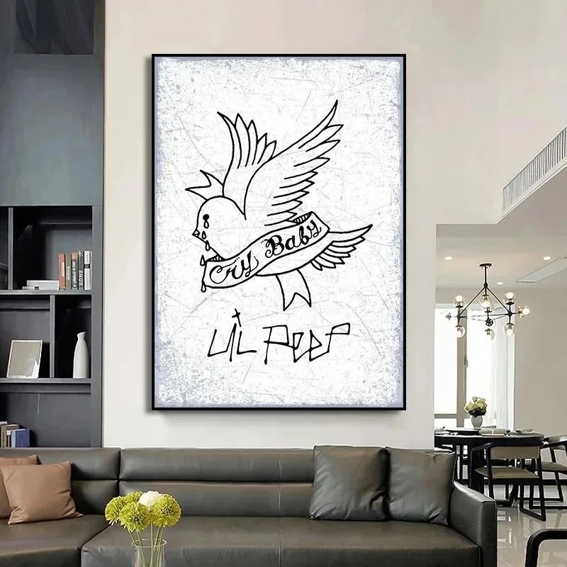 Hip Hop Music Rapper Lil Peep Posters Canvas Painting Modern Hd Printed Wall Art Picture for Living Room Home Decoration Cuadros