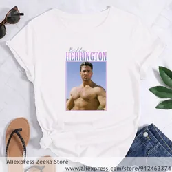 Gachimuchi Aniki Billy  Women Funny Print Ladies T-shirt Girl Y2K  Basis O-collar White Shirt Short