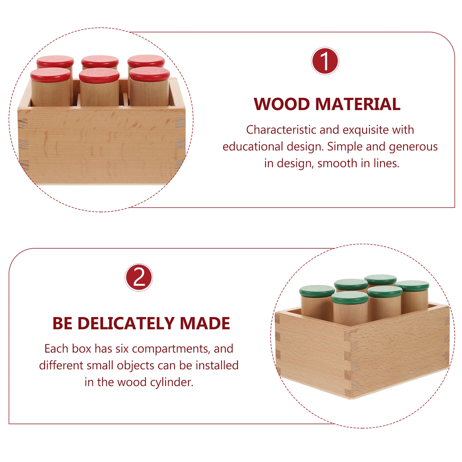 Kinderspielzeug Lautsprecher Sensorisches Holz Kinderspielzeug Puzzle Trainingszylinder Konzentration Kleinkind