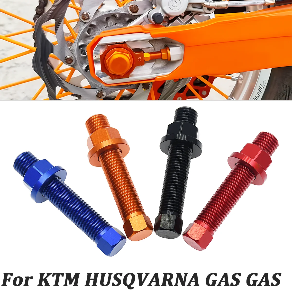 

Motorcycle CNC Rear Axle Blocks Chain Adjuster Bolt For KTM 125 150 250 300 350 450 500 XC XCF XCW SX SXF EXC EXCF TPi Six Days