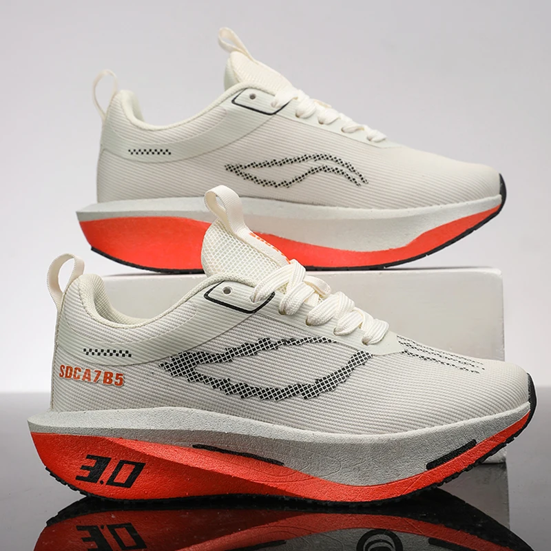 

Ultra-light Shock Absorption Men's Sports Shoes Couple's Professional Carbon Board Marathon Training Running Sneakers Non Slip