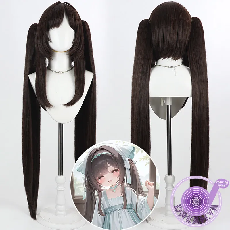 ROC Chang Feng Cosplay Wig Azur Lane Brown Long 100cm Heat Resistant Synthetic Hair Halloween Party Role Play Carnival + Wig Cap