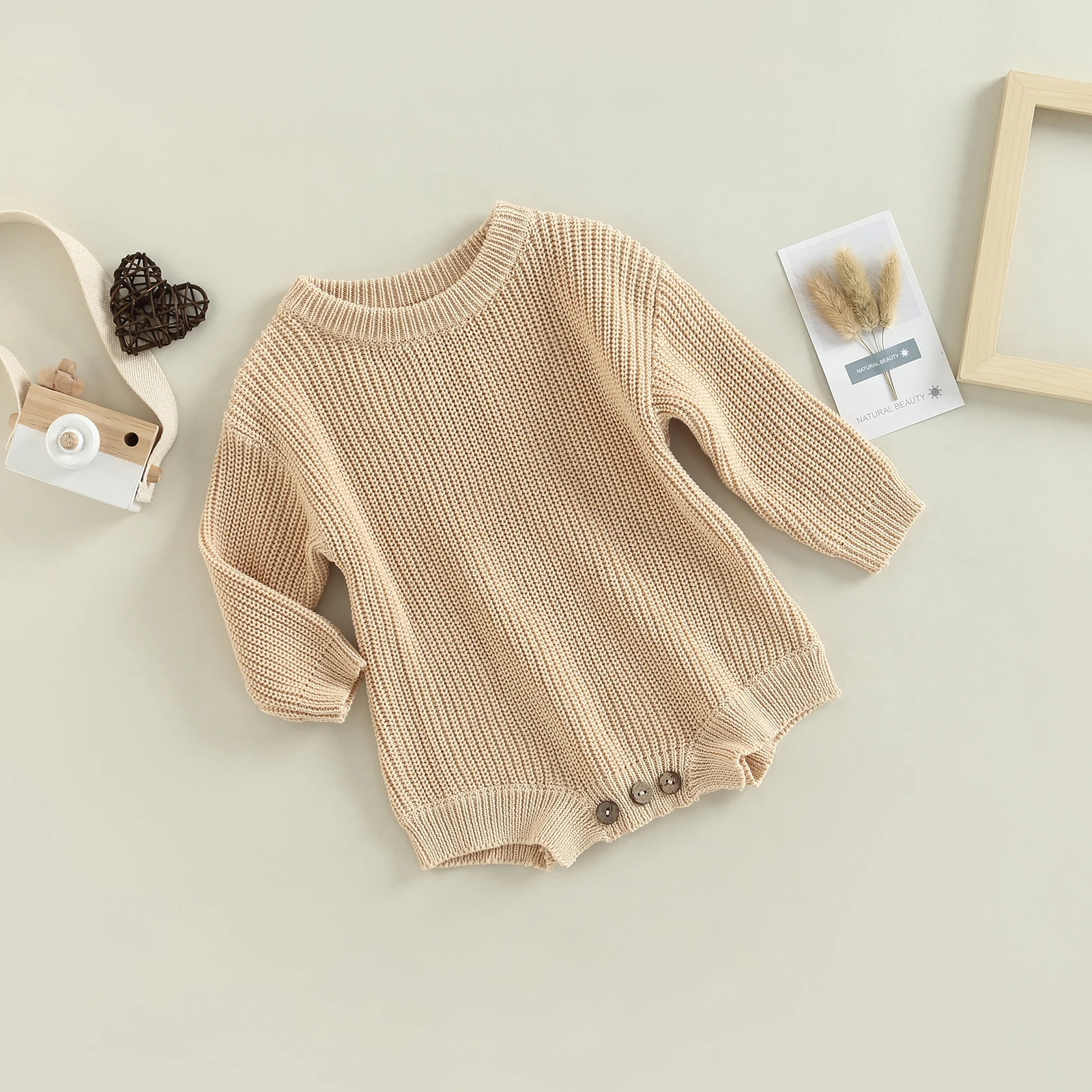 Baby Girl Boy Sweater Bodysuits Knit Oversized Pullover Sweatshirt Romper Playsuits Warm Fall Winter Baby Knitwear Outfit