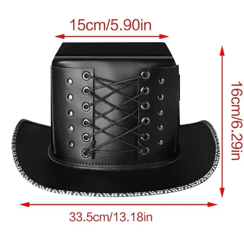 652F قبعة علوية للبالغين/المراهقين، قبعة ساحرة للهالوين لحفلات الكرنفالات