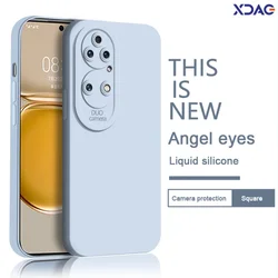 Solid Color Full Protective Camera Phone Case for Huawei P50 Pro P50E P50Pro Luxury Soft Liquid Silicone Angel Eyes Bumper Cover