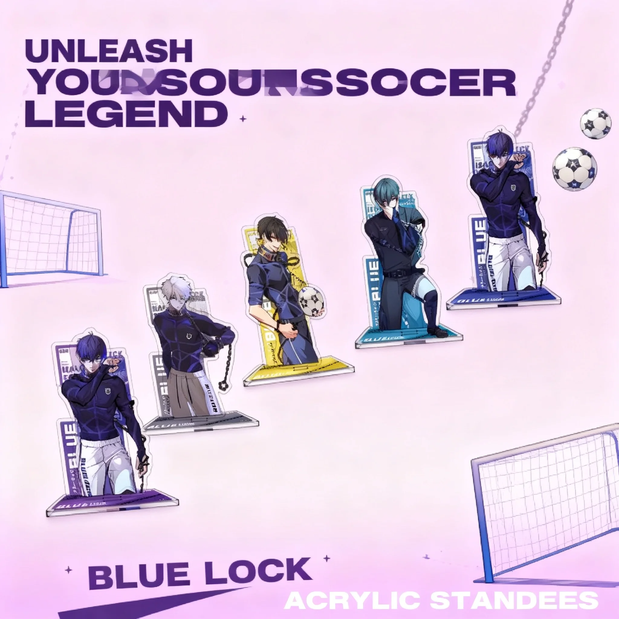 

Blue Lock Anime Merch Double Sided Acrylic Stand Figure Seishiro Nagi Chigiri Hyoma Bachira Meguru Character Desktop Display