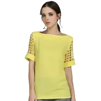 Summer Fashion Women Blouses & Shirts Hollow Out Sleeve Slash Neck Chiffon Blouse Plus Size - Image 3