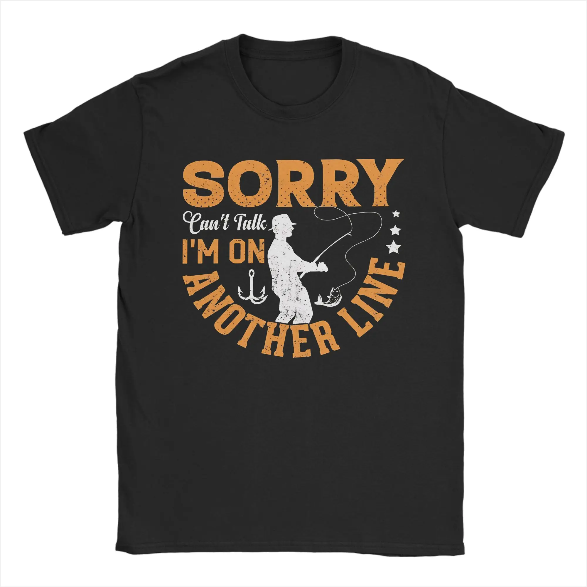 desculpe-nao-posso-falar-estou-na-minha-outra-linha-de-atendimento-camiseta-com-estampa-grafica-de-pesca-masculina-e-feminina-de-algodao