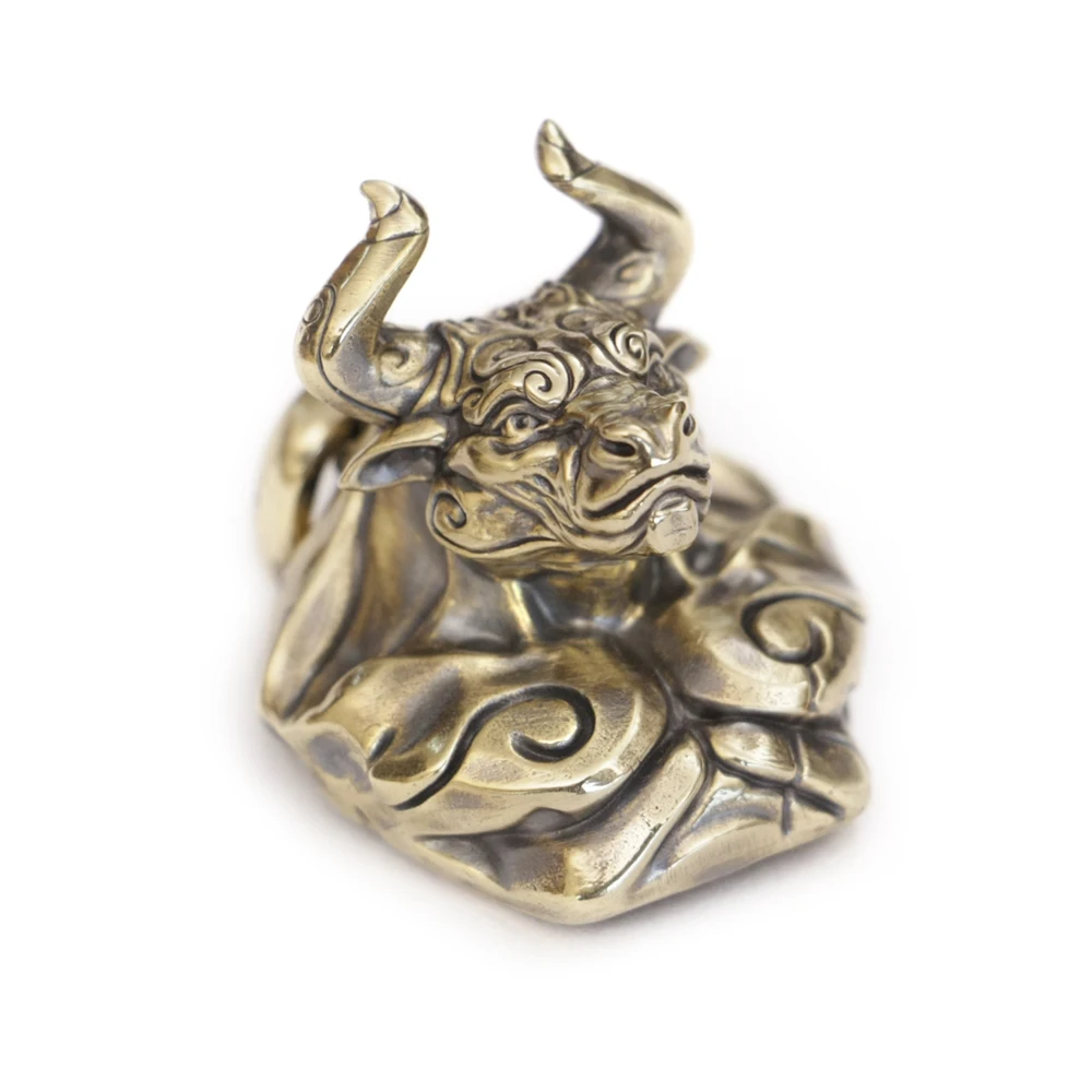 LINSION Brass Huge Bull Man Pendant Mens Biker Punk Jewelry BR390