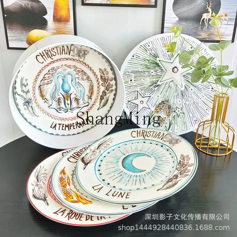 DSA Creative Ceramic Steak Plate Set Combination Household Hand-painted Western Food Plate