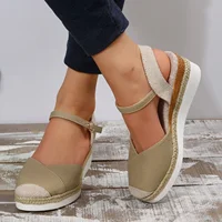 Women Closed Toe Wedge Sandals Women Summer Buckle Strap Gladiator Shoes Woman Fashion Espadrilles Platform Sandalias Mujer 2024 - Image 6