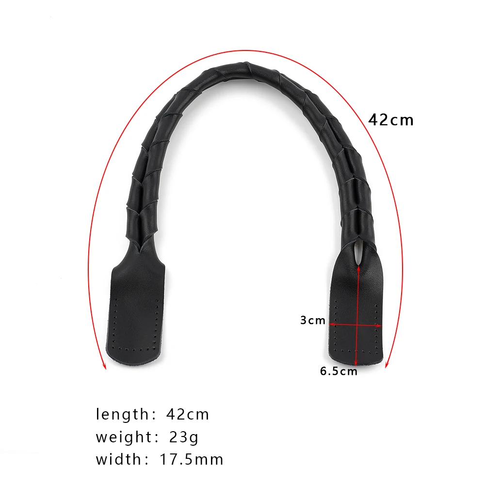 1 par de correas para bolso de hombro trenzadas de cuero genuino de 42cm, asas de repuesto para bolso, cinturones, correas, accesorios para bolso