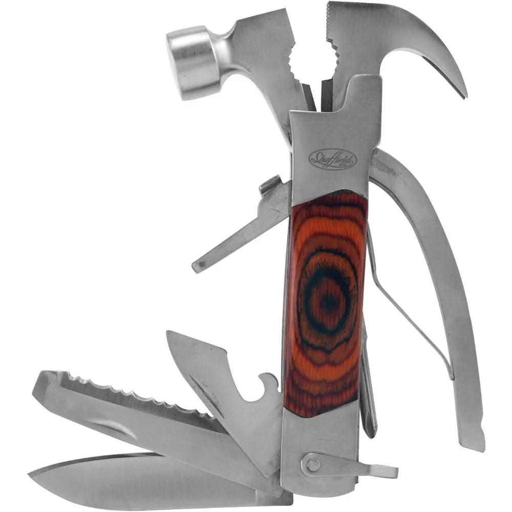 

12913 14-in-1 Hammer Multi Tool, Stocking Stuffers, Gifts for Men, Dad Gifts, Multipurpose Tool for the Home, Camping Equipment, and Work, Hammer, Pliers, Survival Knife, & More