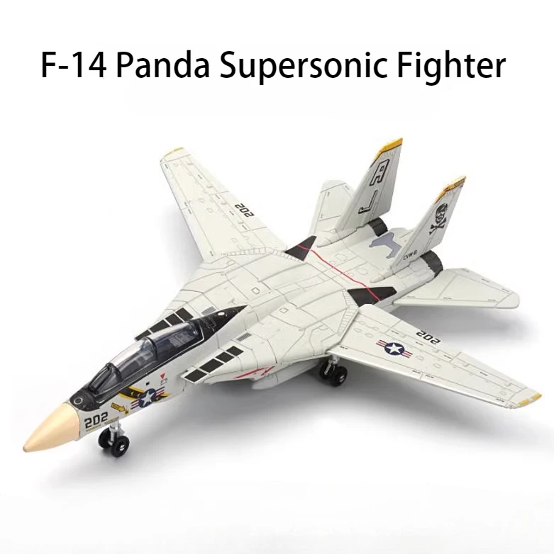 1/72 American F14 Panda Multi-role Fighter Glue-free Pre-colored Assembled Model Building Block Toy