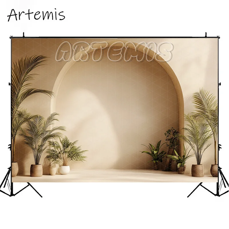 Boho Arch Photography Backdrops Arches Green Plants Fine Art Textures Brown Maternity Portrait Photo Background Wedding Studio