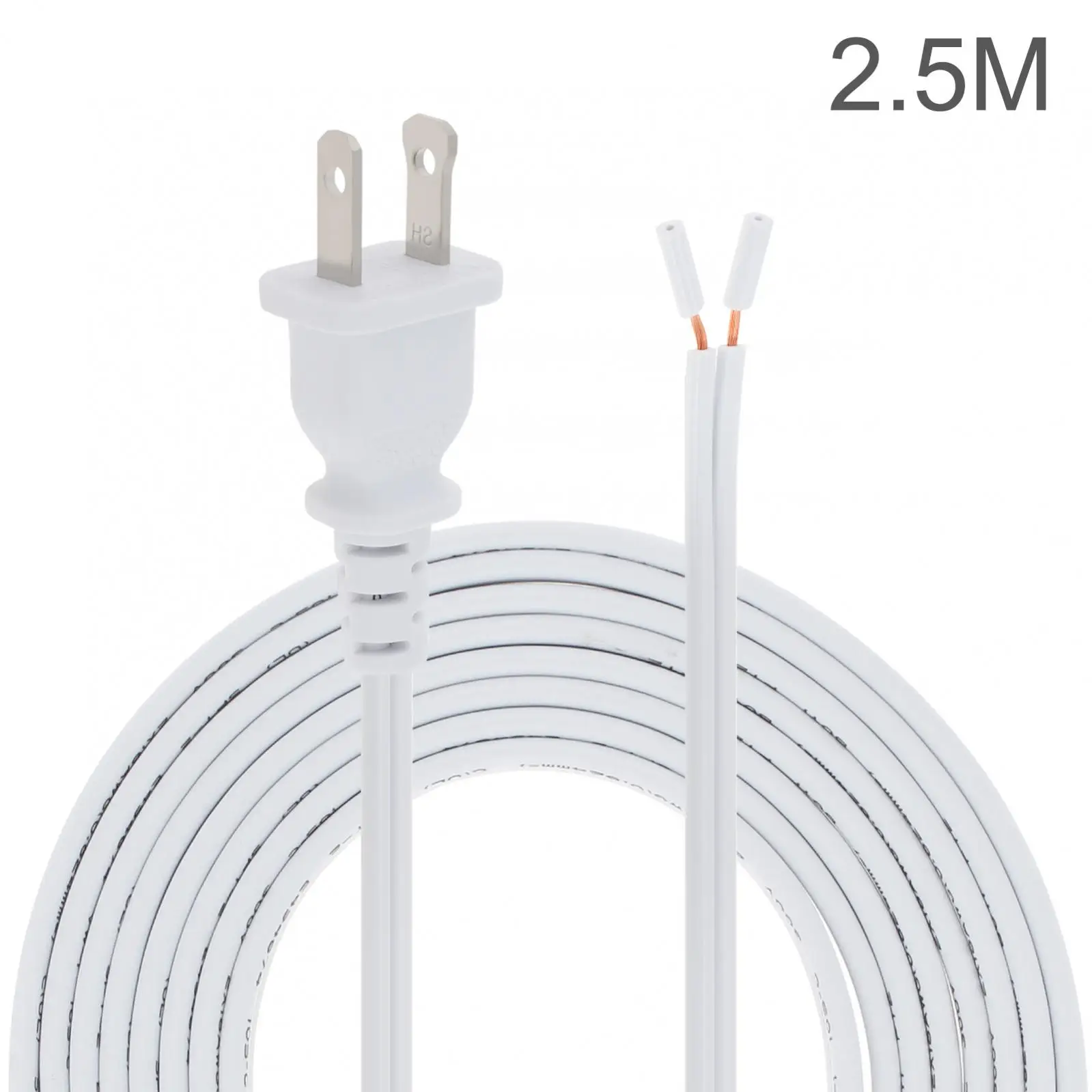 

White Lamp Cord SPT-2 18AWG Replacement Power Cord for Home Electrical Power White Extension Cable with US Plug