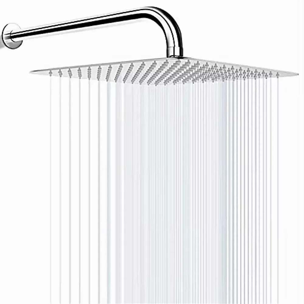 

High Pressure Waterfall Stainless Steel Shower Head Silver 8" 10" 12" High Flow Pressure Boosting Design Spa Bathroom Showerhead