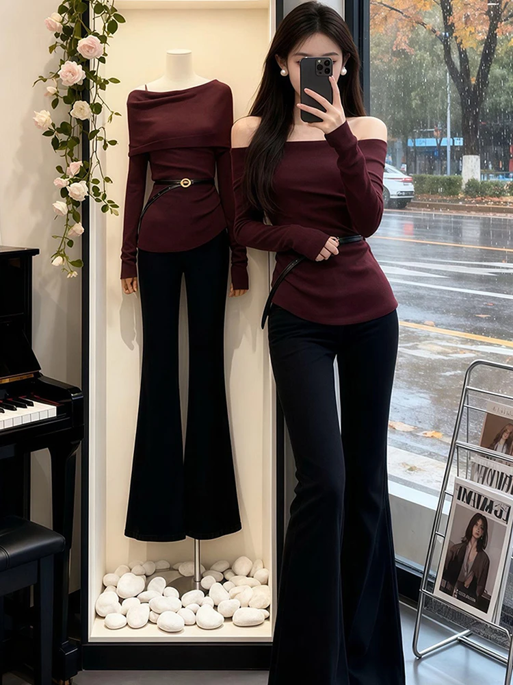 

Модный женский топ с вырезом на одно плечо и асимметричным подолом, осенне-зимняя новинка, молодежный и красивый топ