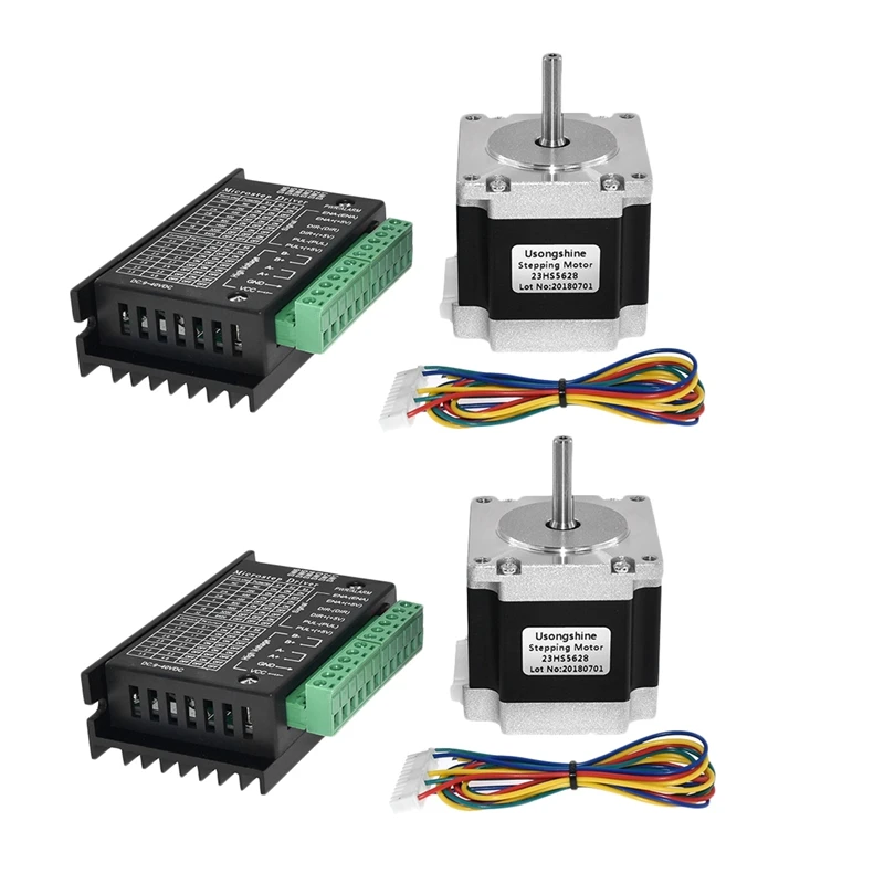 A47F-Nema 23 23HS5628 محرك متدرج 57 محرك 2.8A مع TB6600 محرك متدرج سائق NEMA17 23 لأجزاء أجزاء أجزاء الطابعة CNC وثلاثية الأبعاد