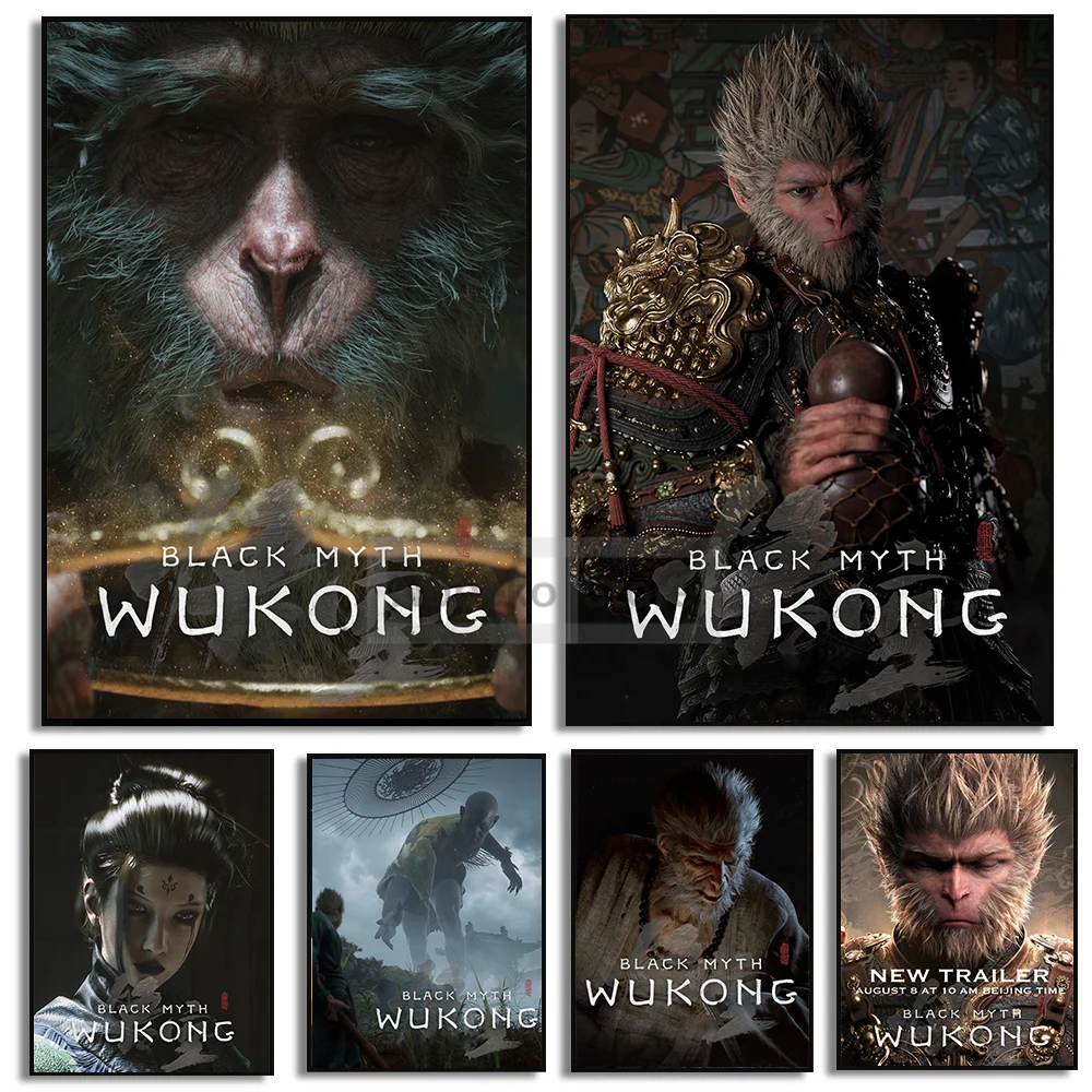 China Latest Video Games Black Myth Wukong Poster Journey to the West Prints Canvas Painting Wall Art Pictures Home Room Decor