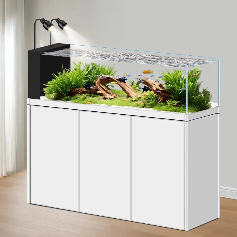 

New Aluminum Alloy Bottom Fish Tank Ecological Aquarium Living Room Small Landscape Tank