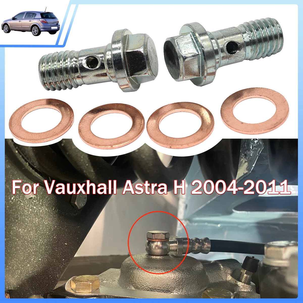 

Left Rear Right Caliper Hose Lines Banjo Fittings Bolts Copper Sealing Crush Washers Repair Kit For Vauxhall Astra H 2004-2011