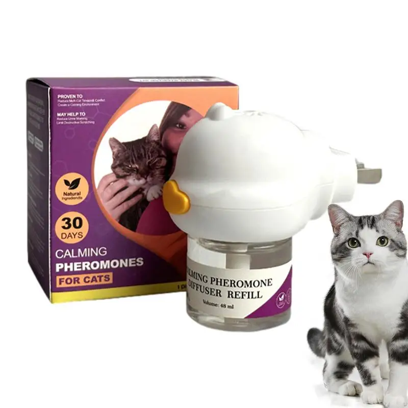 Feromoon Diffuser Voor Katten Kat Feromoon Plug-In Relaxanten Start Kit 30 Dagen Navulling Kalmerende Spray Voor Een Rustige Ontspannende Huiskat