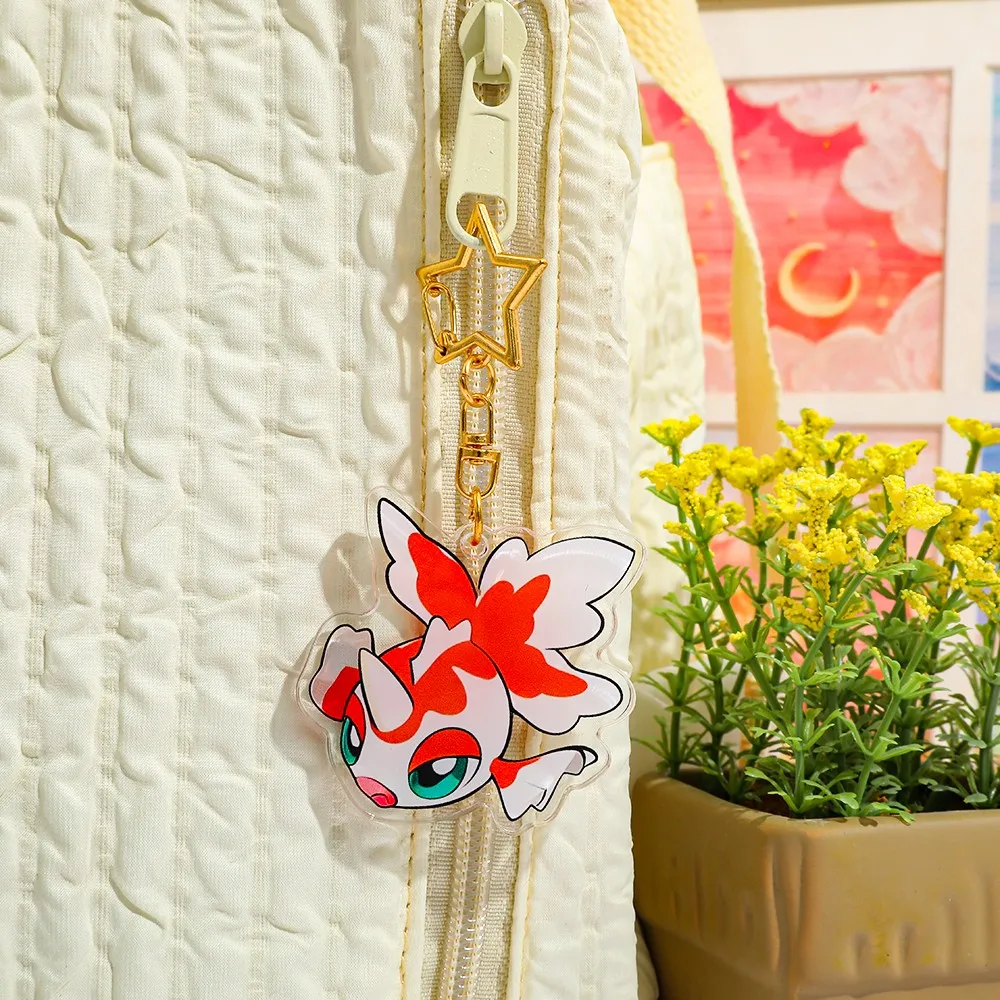 10 قطع من قلادة الأكريليك ذات طابع بوكيمون، مصممة بـ "بوكيمون من النوع النار/المنوع الأحمر" كعنصر أساسي، تتميز بشكل لطيف #5