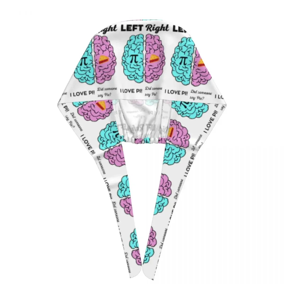 Left Right Brain Hemisphere Pi Pie Math Joke Scrub Hat Doctor Working Surgical Cap Unisex Adjustable Nursing Caps for Dentist